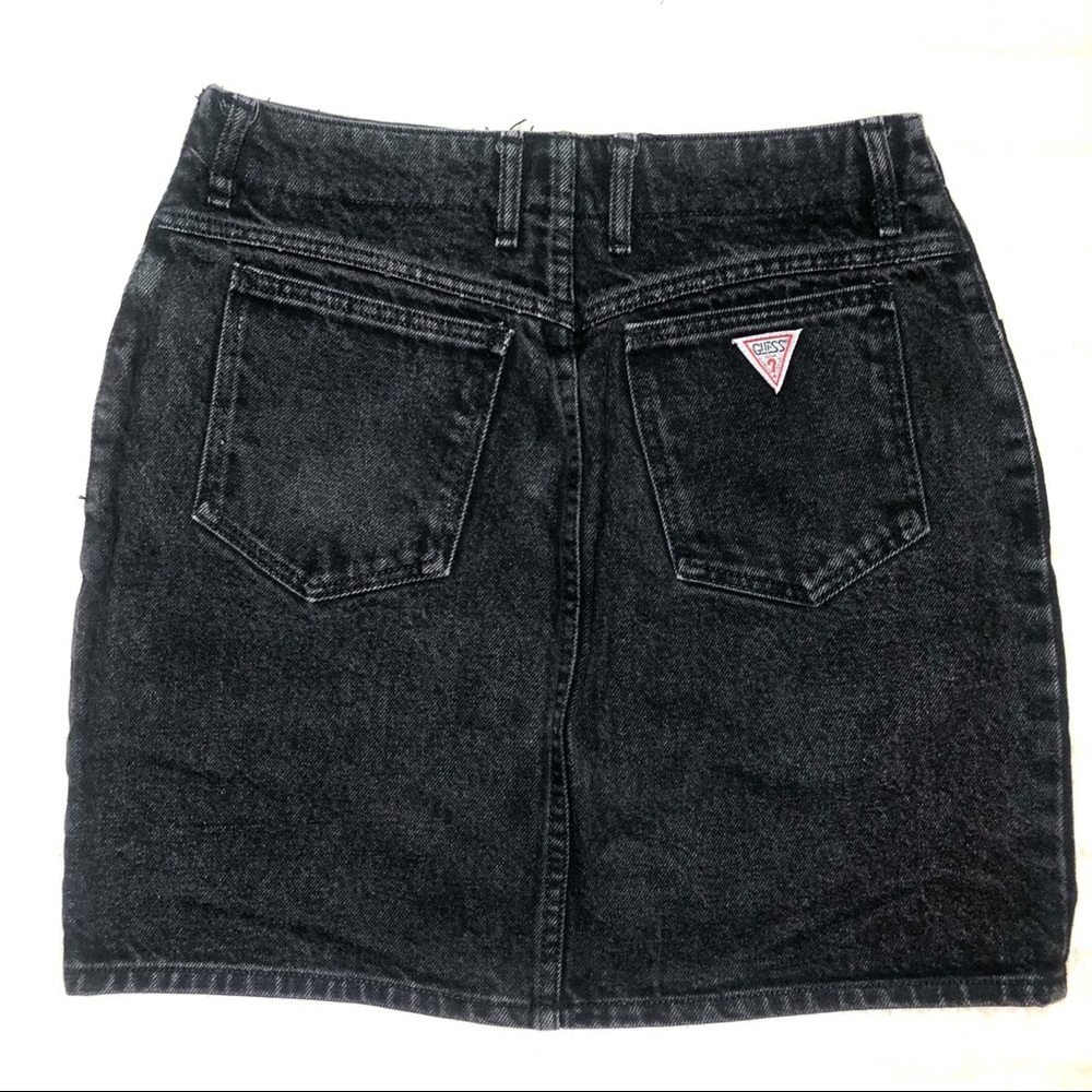 Vintage Guess Georges Marciano Black Denim Skirt